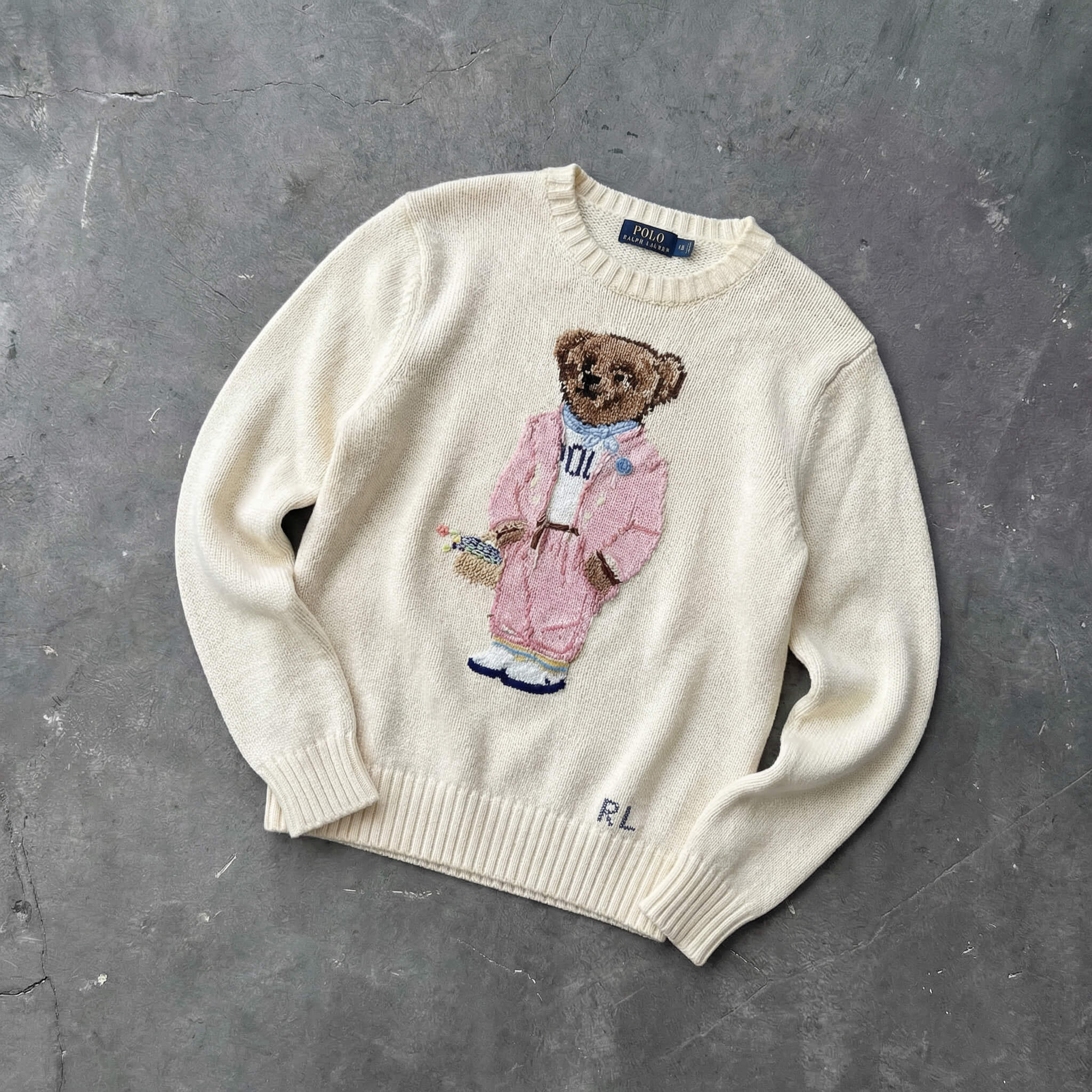 Ralph Lauren Iconic Bear Knit-Sweater beige